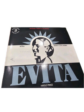 Evita Premiere American Recording 1979 MCA Gloversville Press 2LPs w Libretto EX